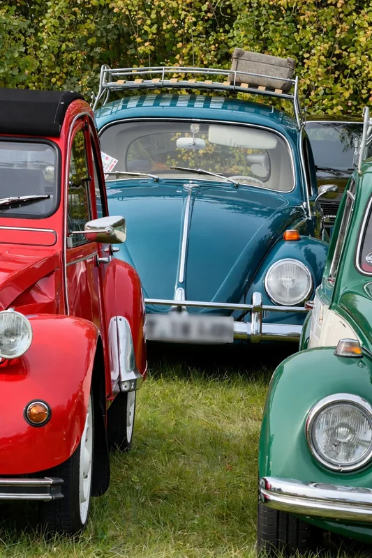 Paulinchen – Frontansicht zwischen anderen Oldtimern